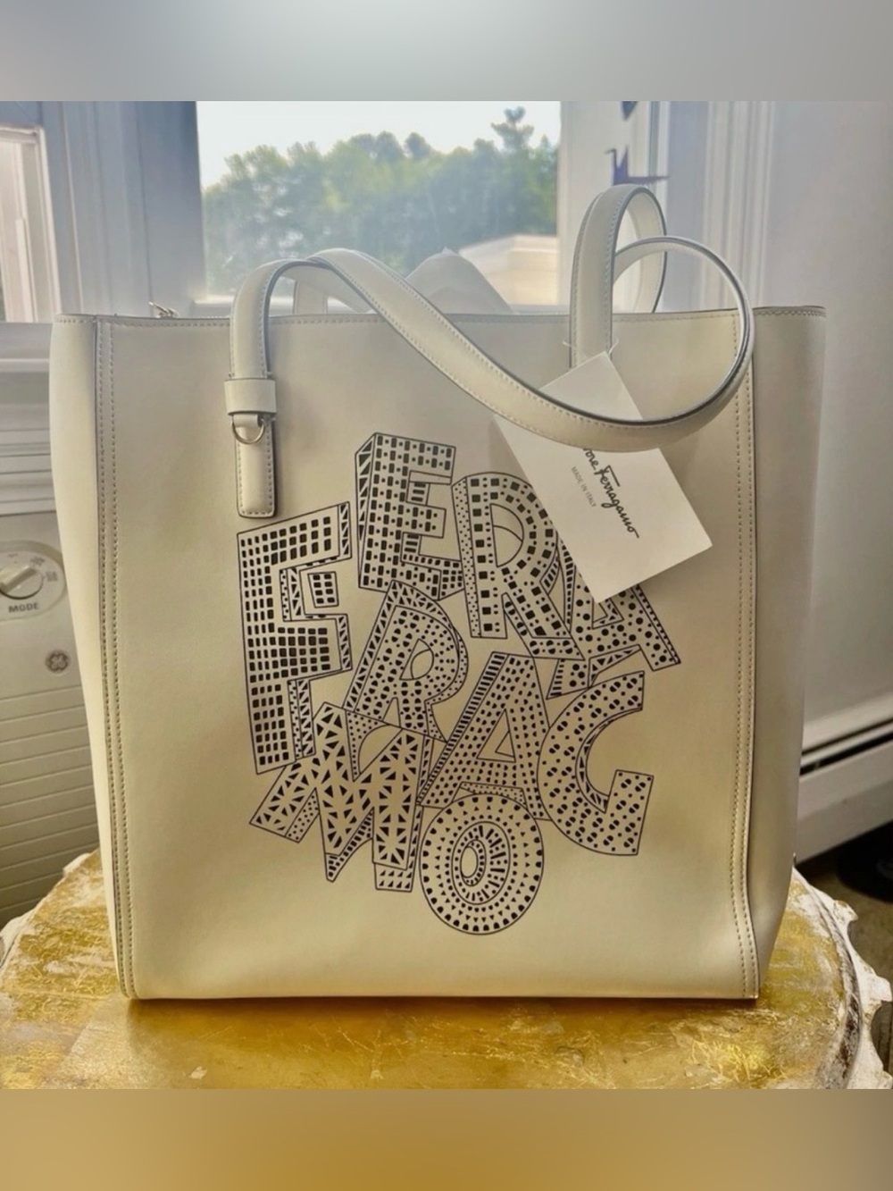 Ferragamo Bonnie Leather Tote Bag - White (NWT)